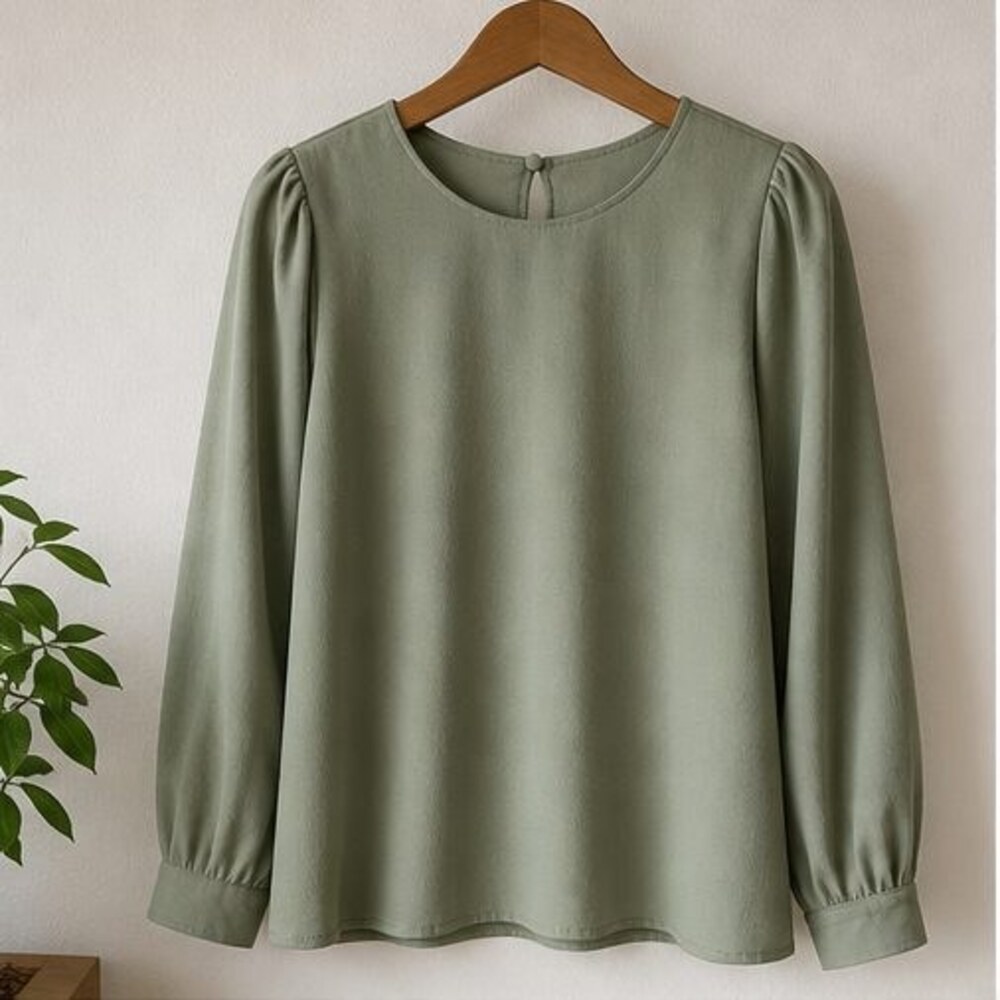Sage Puff Sleeve Top
